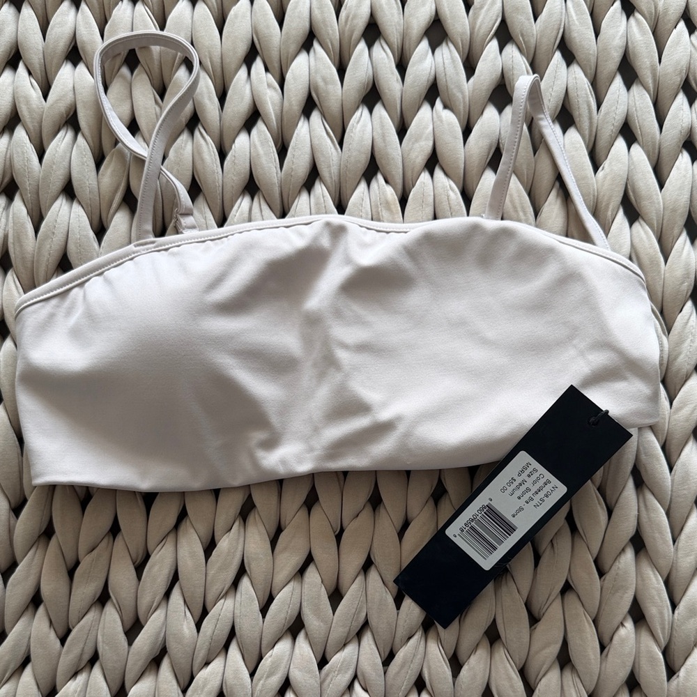 NWT Noli Yoga Stone Bandeau Bra Yoga Top with Thin Straps Medium